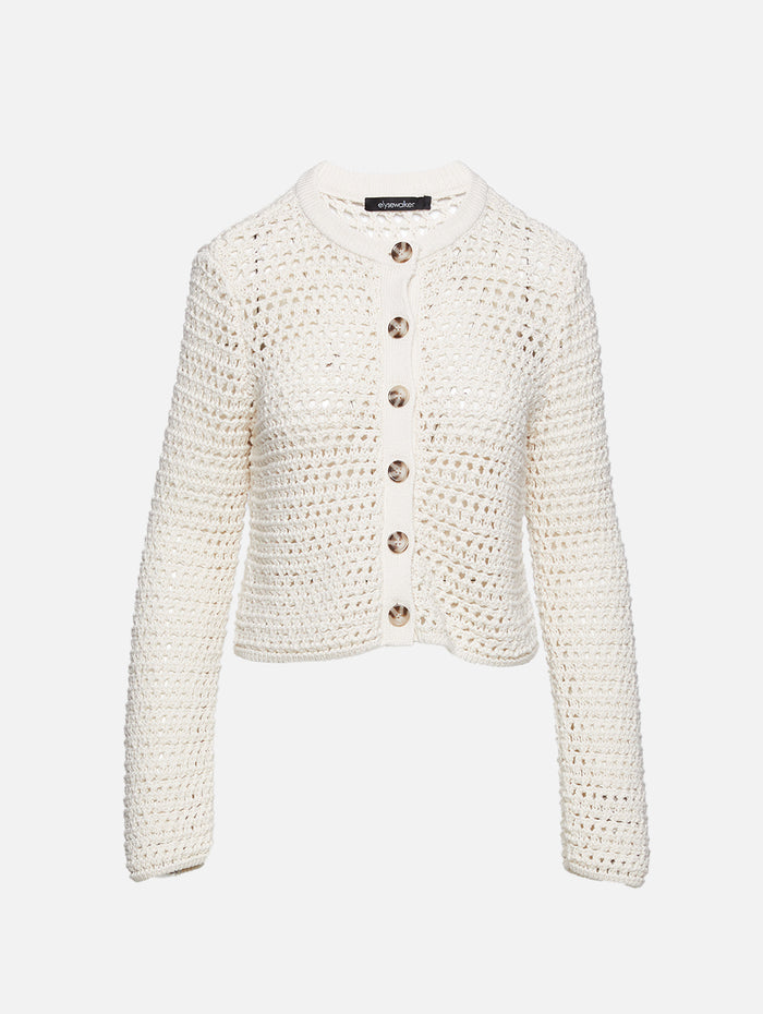 Carson Cardigan,ELYSEWALKER LABEL,CREAM,Image 1