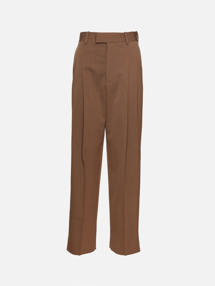 Straight Leg Trouser,BOTTEGA VENETA,EBONY/LIGHT JUTE MELANGE,Image 1