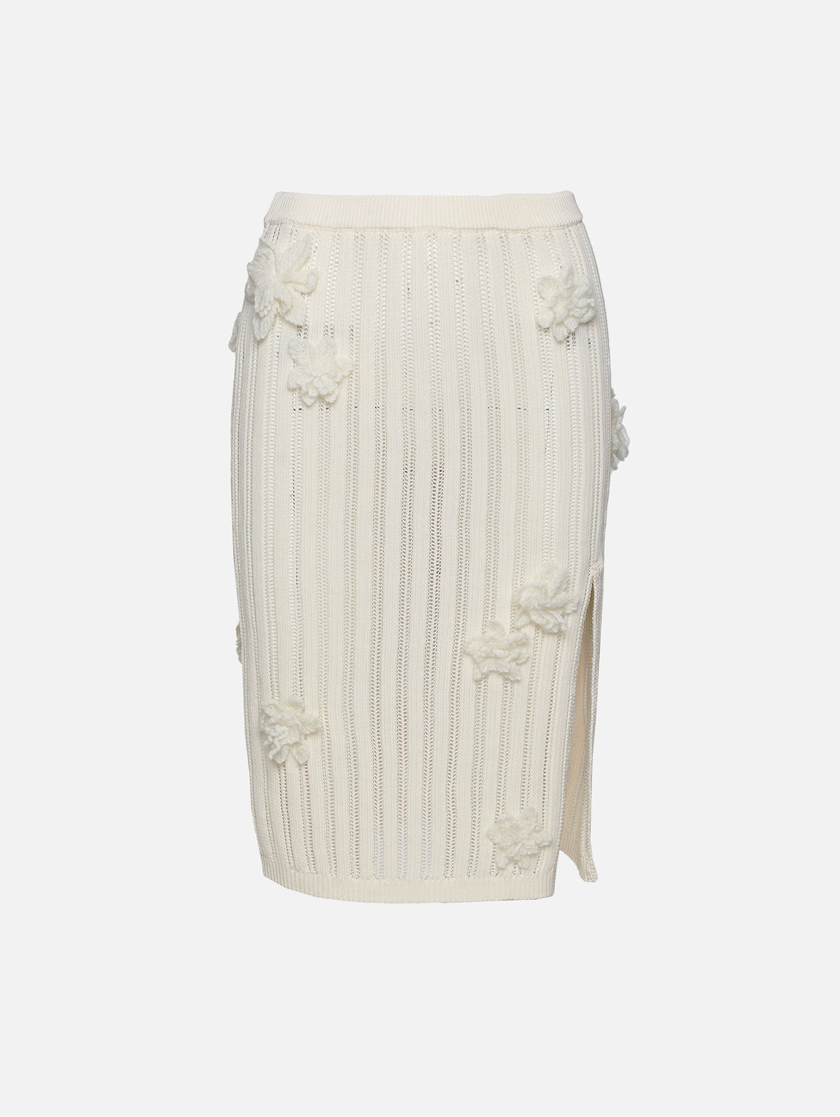 Flower Lace Skirt,CASABLANCA,WHITE,Image 1