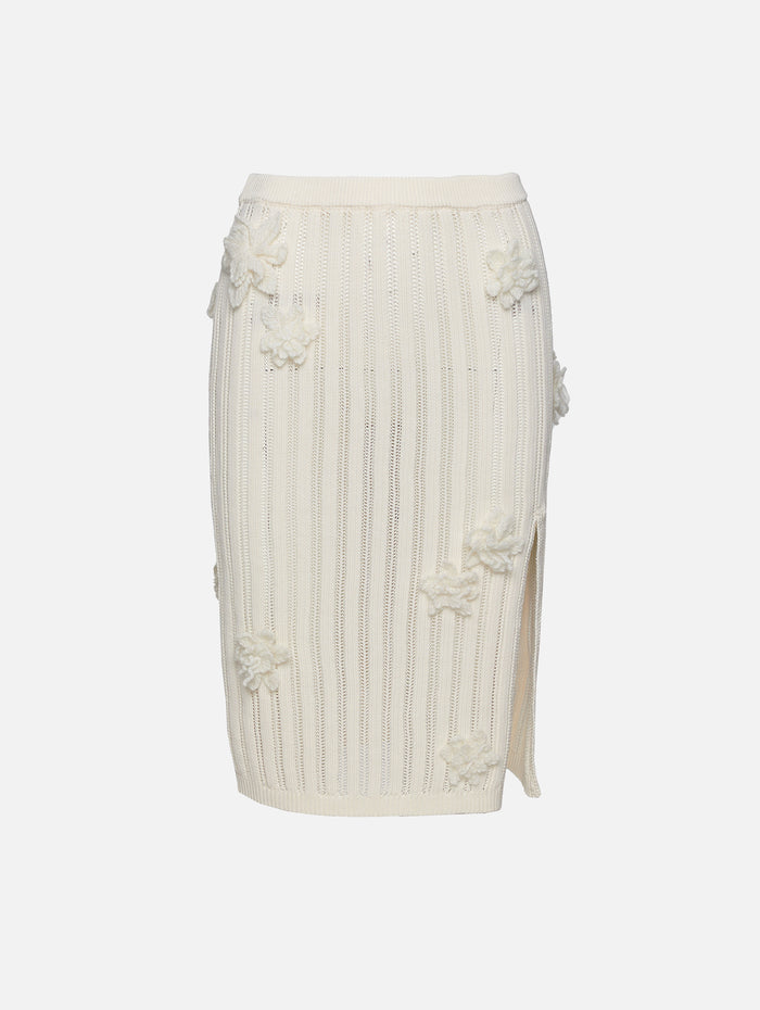 Flower Lace Skirt,CASABLANCA,WHITE,Image 1