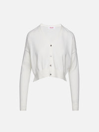 Cropped Cardigan,ORGANIC,OFF WHITE,Image 1