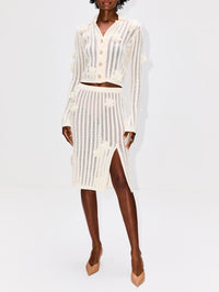 Flower Lace Skirt,CASABLANCA,WHITE,Image 2