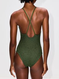 Portia Swimsuit,HUNZA G,METALLIC KHAKI,Image 3