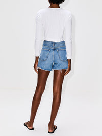 Pointelle Crop Cardigan,LESET,WHITE,Image 3