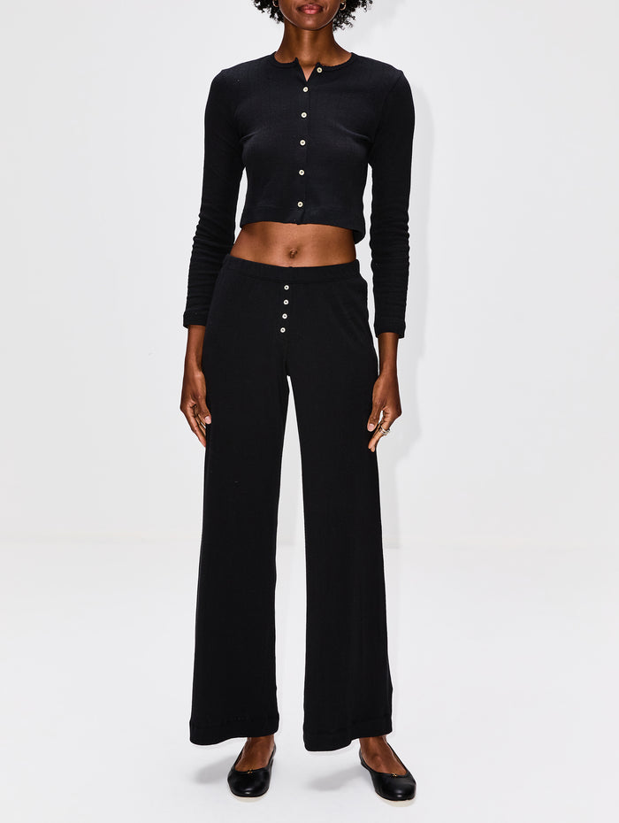 Pointelle Boxer Pant,LESET,BLACK,Image 1