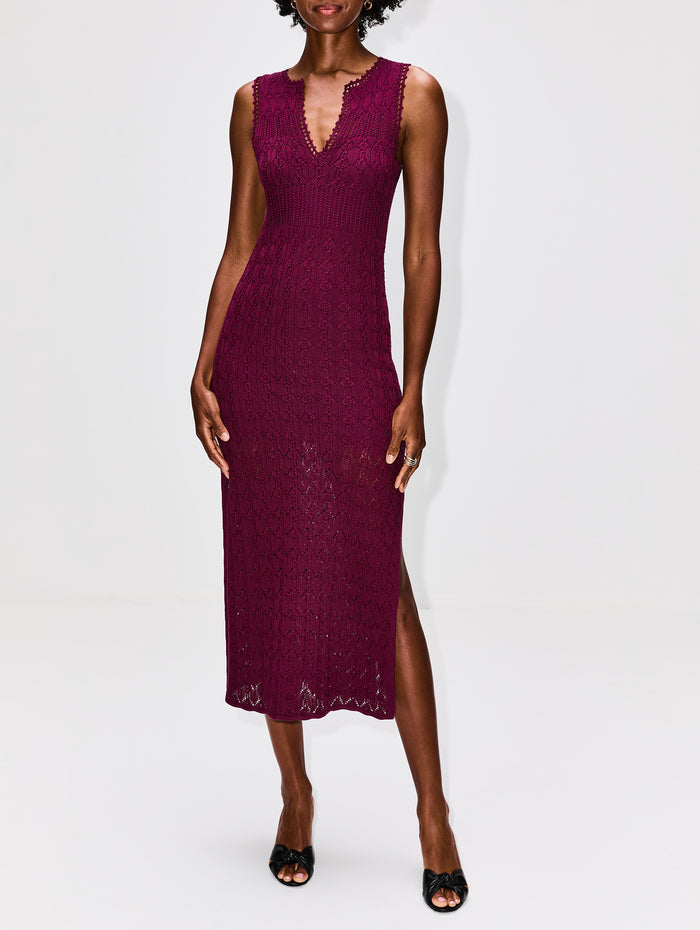 Elka Dress,VANESSA BRUNO,BORDEAUX,Image 1