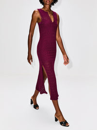 Elka Dress,VANESSA BRUNO,BORDEAUX,Image 3