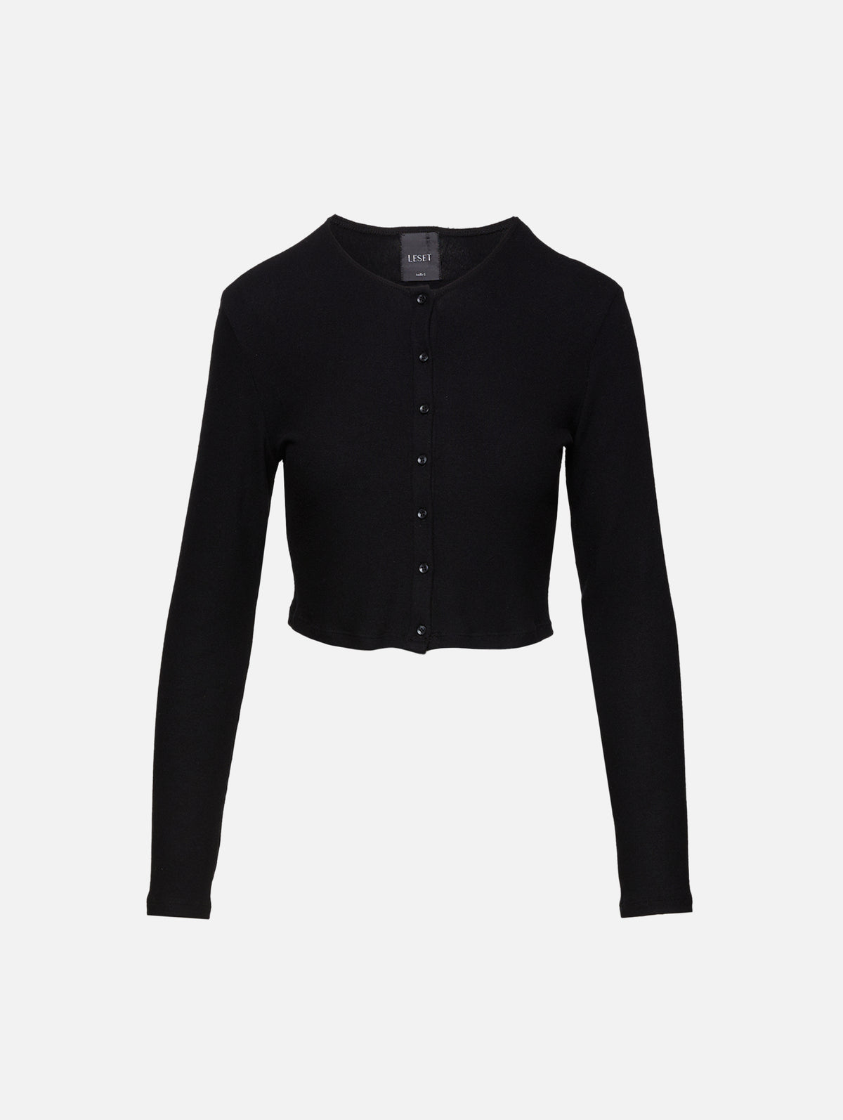 Lauren II Crop Cardigan,LESET,BLACK,Image 1