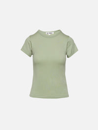 Fitted Crewneck Short Sleeve Tee,ÉTERNE,SAGE,Image 1