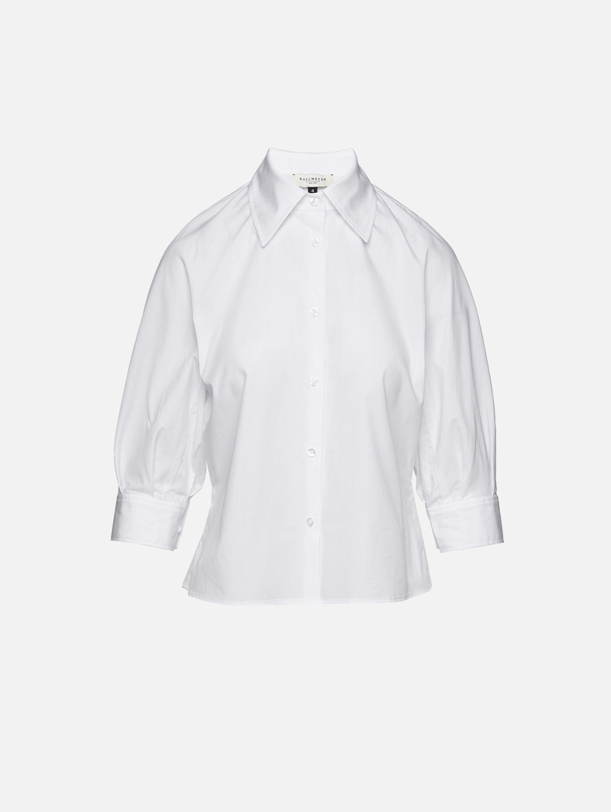 Colette 3/4 Sleeve Button Down Shirt,KALLMEYER,WHITE,Image 1