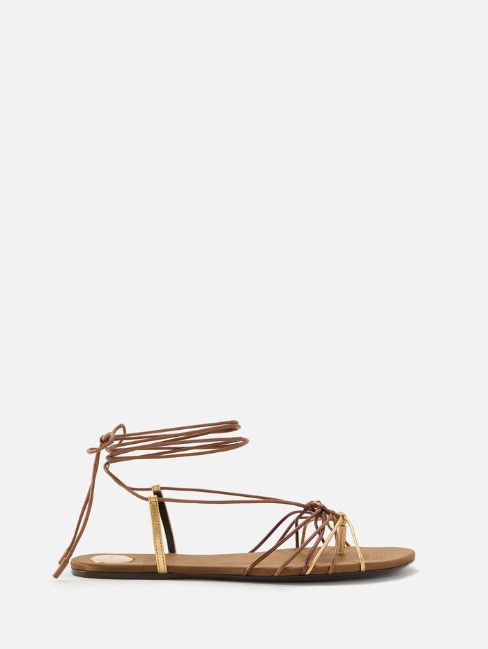 Bridget Sandal,SAINT LAURENT,MOON/GOLD,Image 1