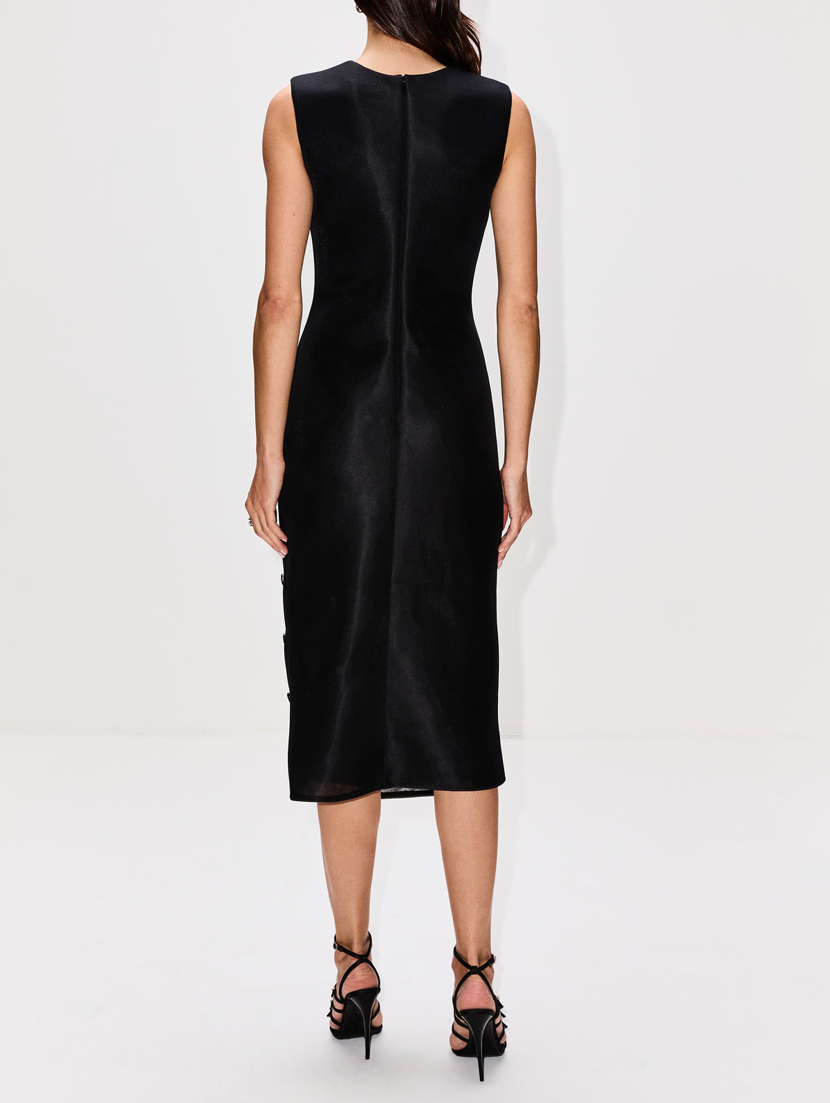 Embroidered Sheath Dress,BRANDON MAXWELL,BLACK,Image 4