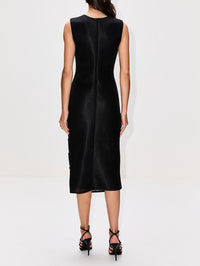 Embroidered Sheath Dress,BRANDON MAXWELL,BLACK,Image 4