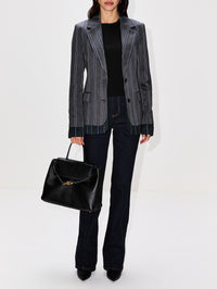 Double Layer Jacket,MONSE,GREY STRIPES,Image 2