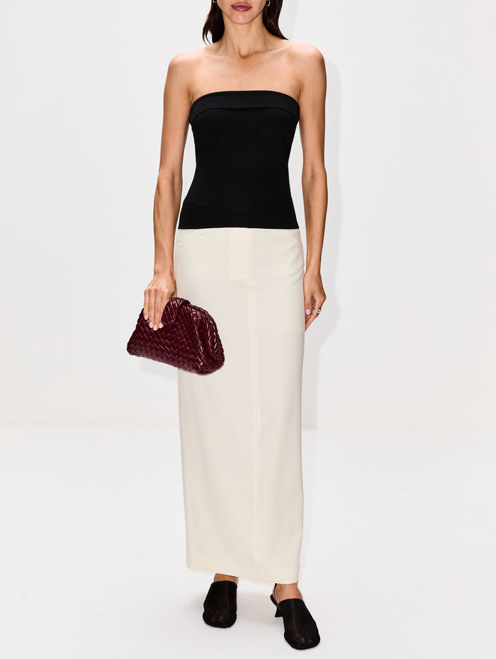 Knit Strapless Top,AYA MUSE,BLACK,Image 1