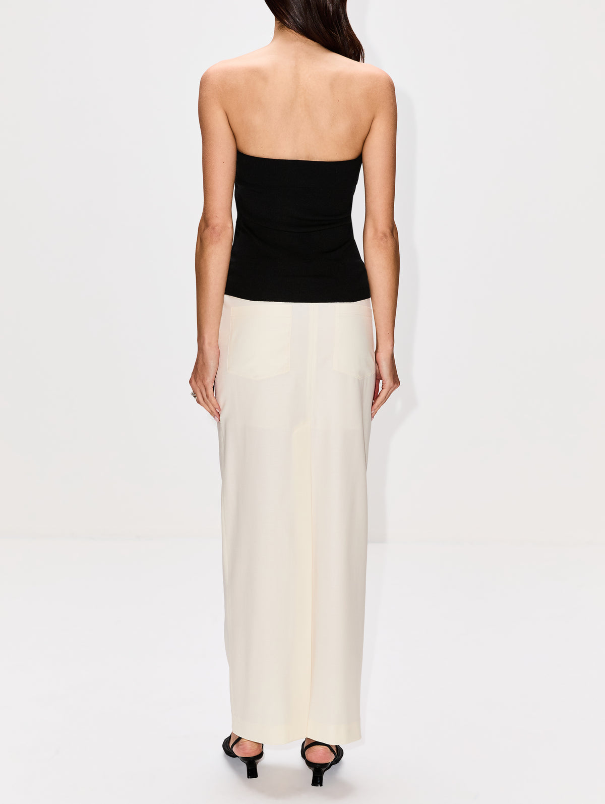 Knit Strapless Top,AYA MUSE,BLACK,Image 3
