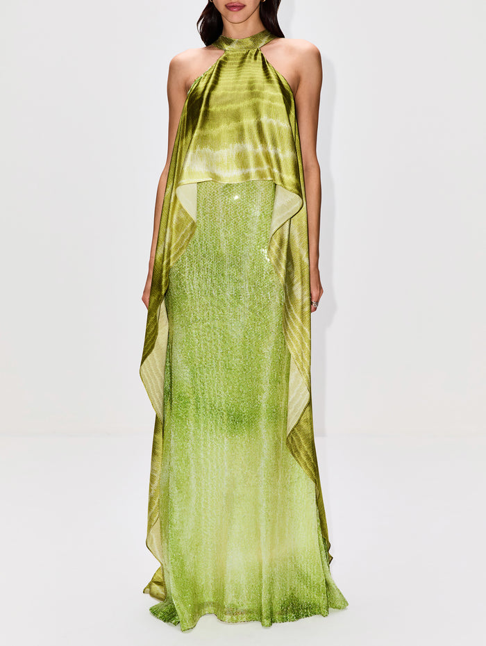 Adelia Dress,SILVIA TCHERASSI,GREEN MOIRE,Image 1