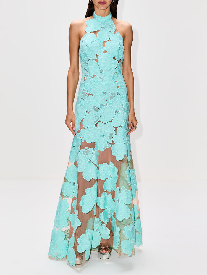 Mab Dress,SILVIA TCHERASSI,TURQUOISE,Image 1