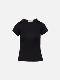 Fitted Crewneck Short Sleeve Tee,ÉTERNE,BLACK,Image 1