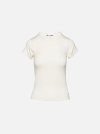 Fitted Crewneck Short Sleeve Tee,ÉTERNE,IVORY,Image 1