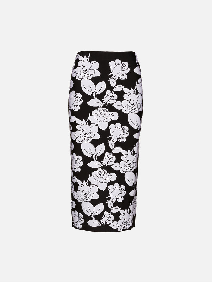 Pencil Skirt,CAROLINA HERRERA,BLACK/WHITE,Image 1