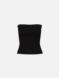 Knit Strapless Top,AYA MUSE,BLACK,Image 1
