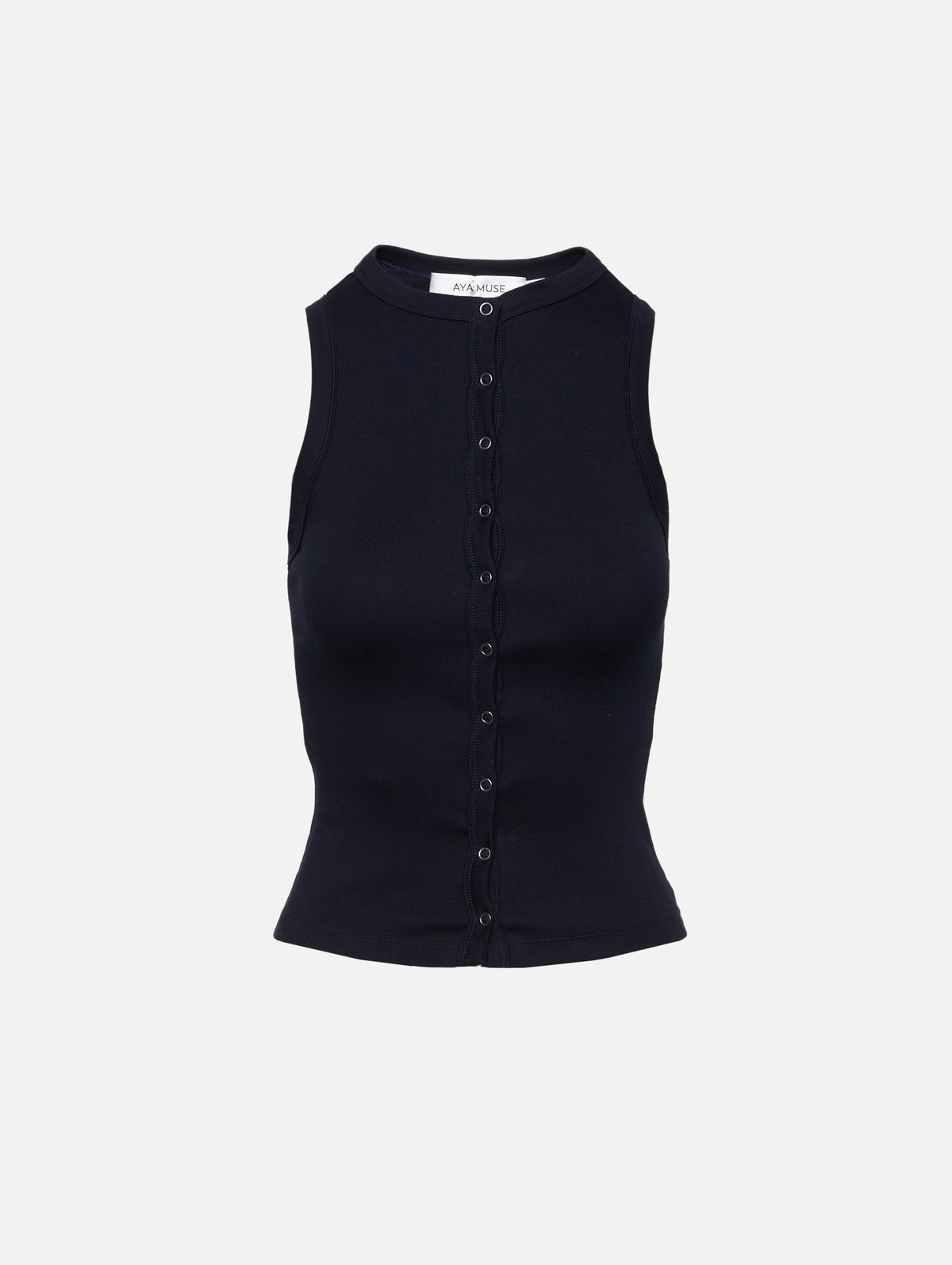 Button Up Tank,AYA MUSE,NAVY,Image 1