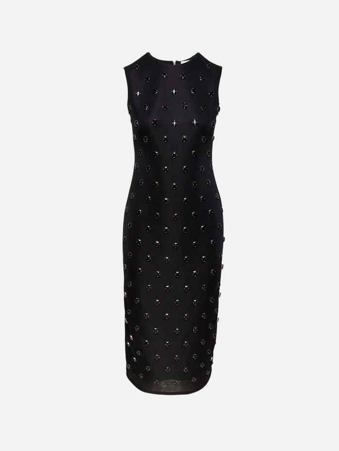 Embroidered Sheath Dress,BRANDON MAXWELL,BLACK,Image 1
