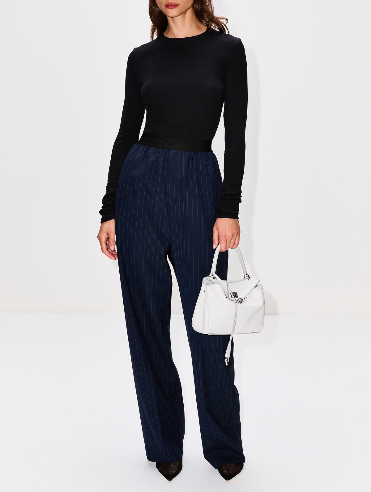 Elastic Pant,BALENCIAGA,DARK NAVY,Image 2