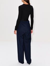 Elastic Pant,BALENCIAGA,DARK NAVY,Image 4
