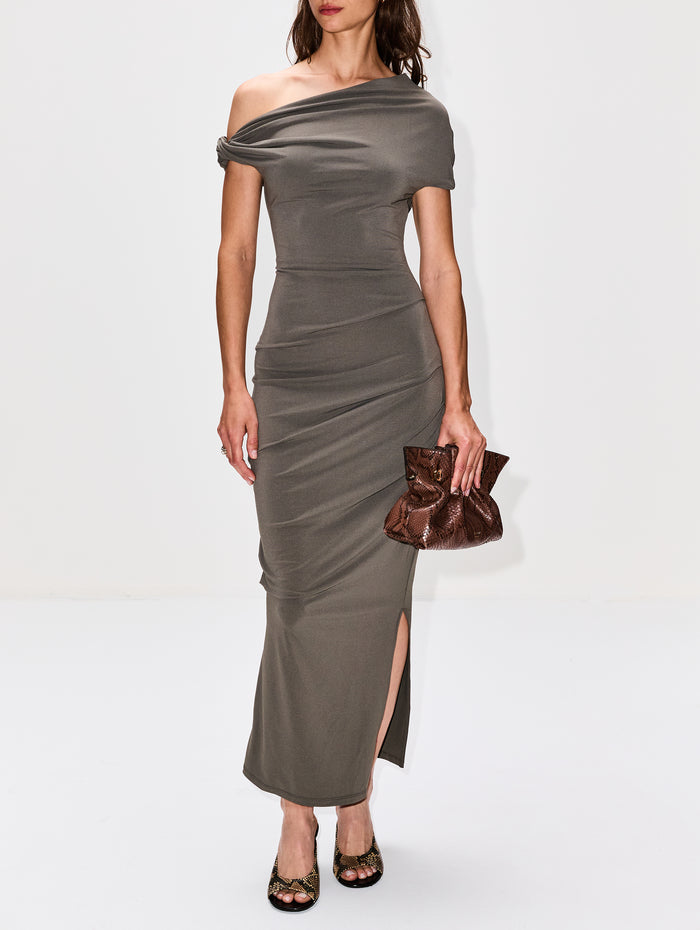 Elemental Ida Dress,PARIS GEORGIA,MUSHROOM,Image 1