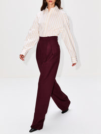 Wide Leg Pant,SAINT LAURENT,WINE,Image 3