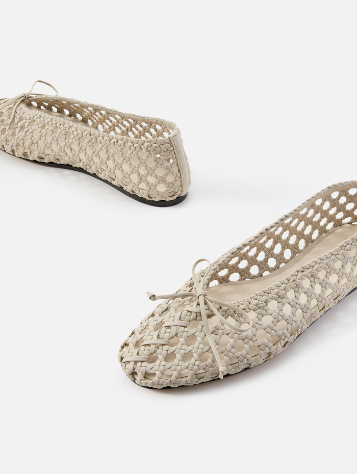 Regency Slipper Woven Leather,LE MONDE BERYL,ECRU,Image 1