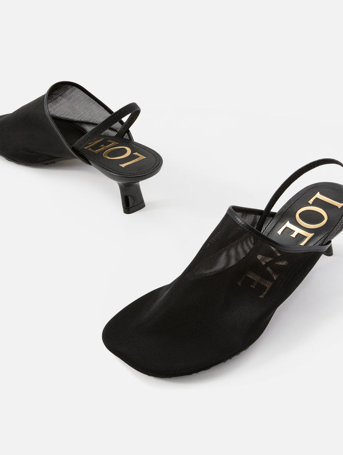 Petal Mesh Slingback Mule 45mm,LOEWE,BLACK,Image 1