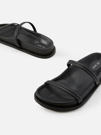 Fine Double Strap Slide,ST AGNI,BLACK,Image 2