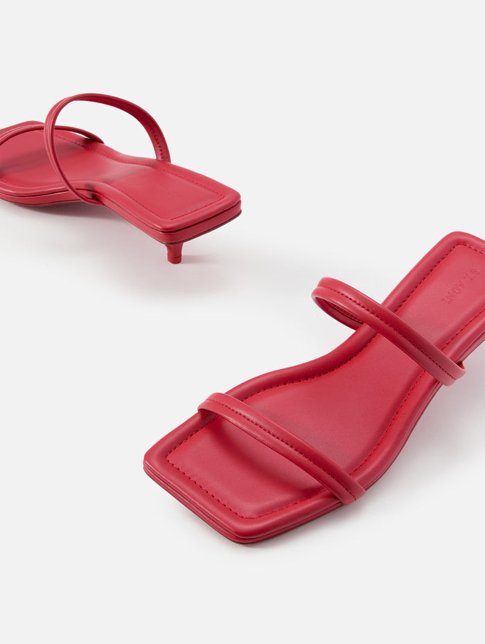 Fine Strap Kitten Heel,ST AGNI,ROSSO,Image 1