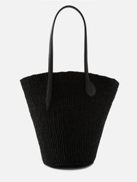 Straw Basket Bag,LIFFNER,BLACK,Image 1
