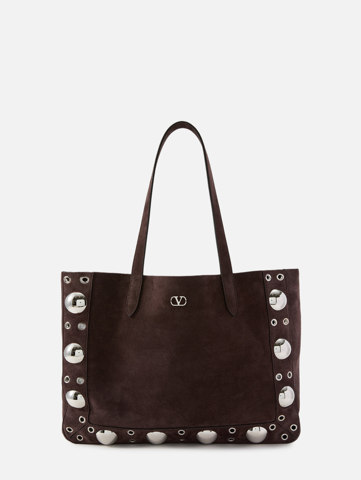 Frame Suede Multi Stud Tote,VALENTINO GARAVANI,TESTA DI MORO,Image 1