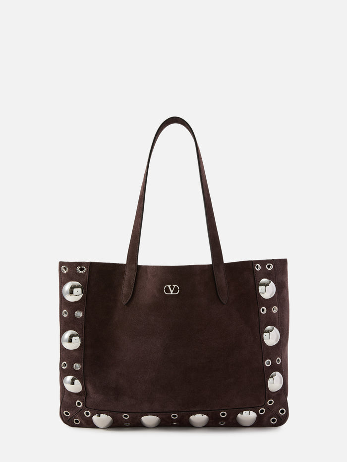 Frame Suede Multi Stud Tote,VALENTINO GARAVANI,TESTA DI MORO,Image 1