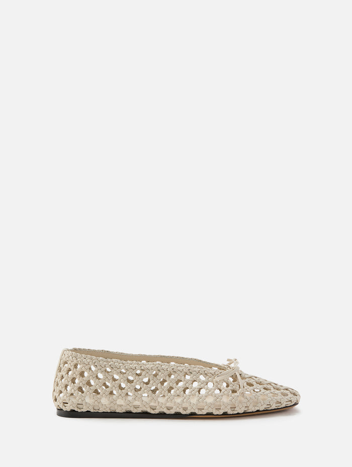 Regency Slipper Woven Leather,LE MONDE BERYL,ECRU,Image 1