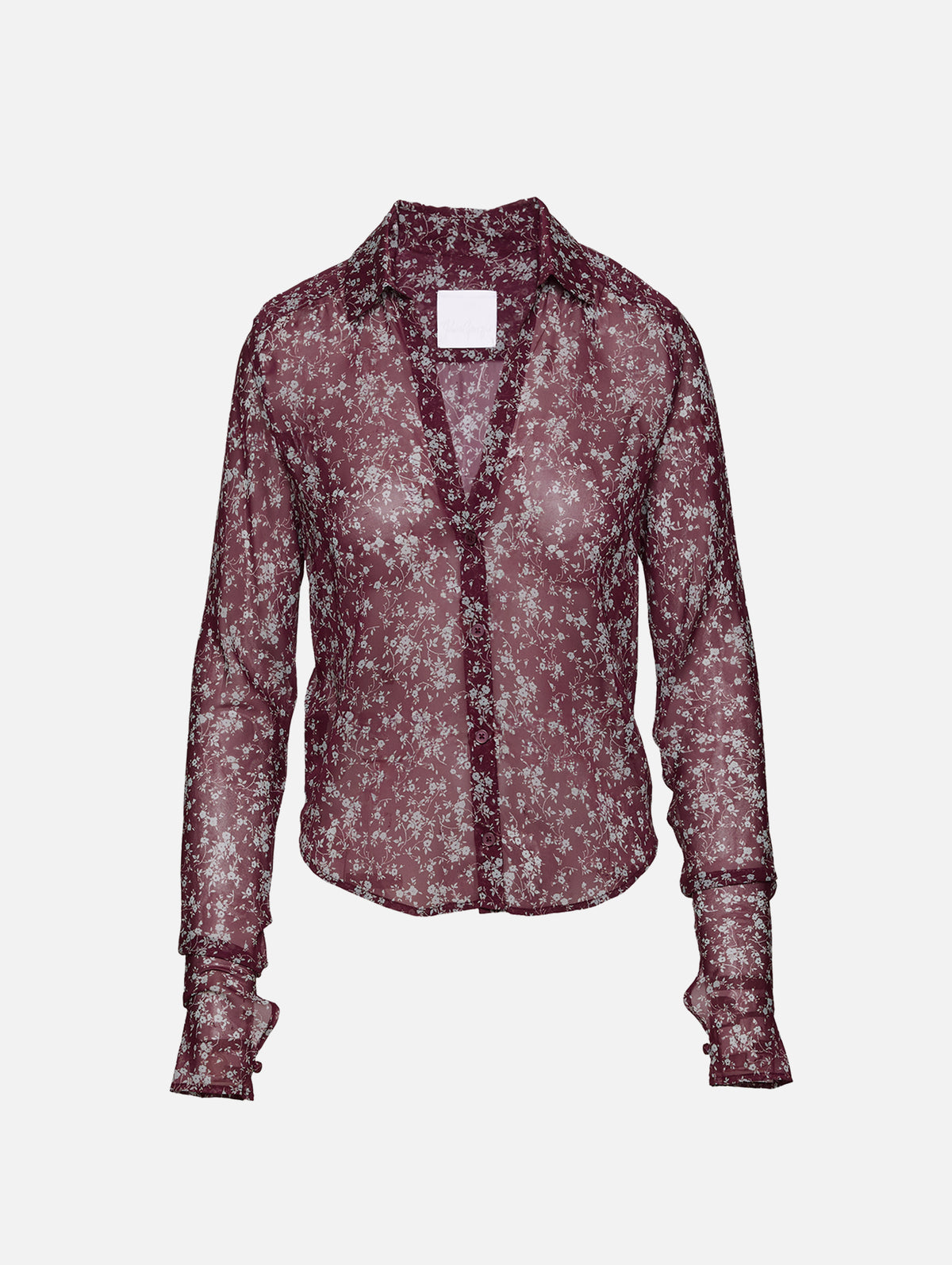 Sheer Silk Shirt,PARIS GEORGIA,ITALIAN FLORAL,Image 1