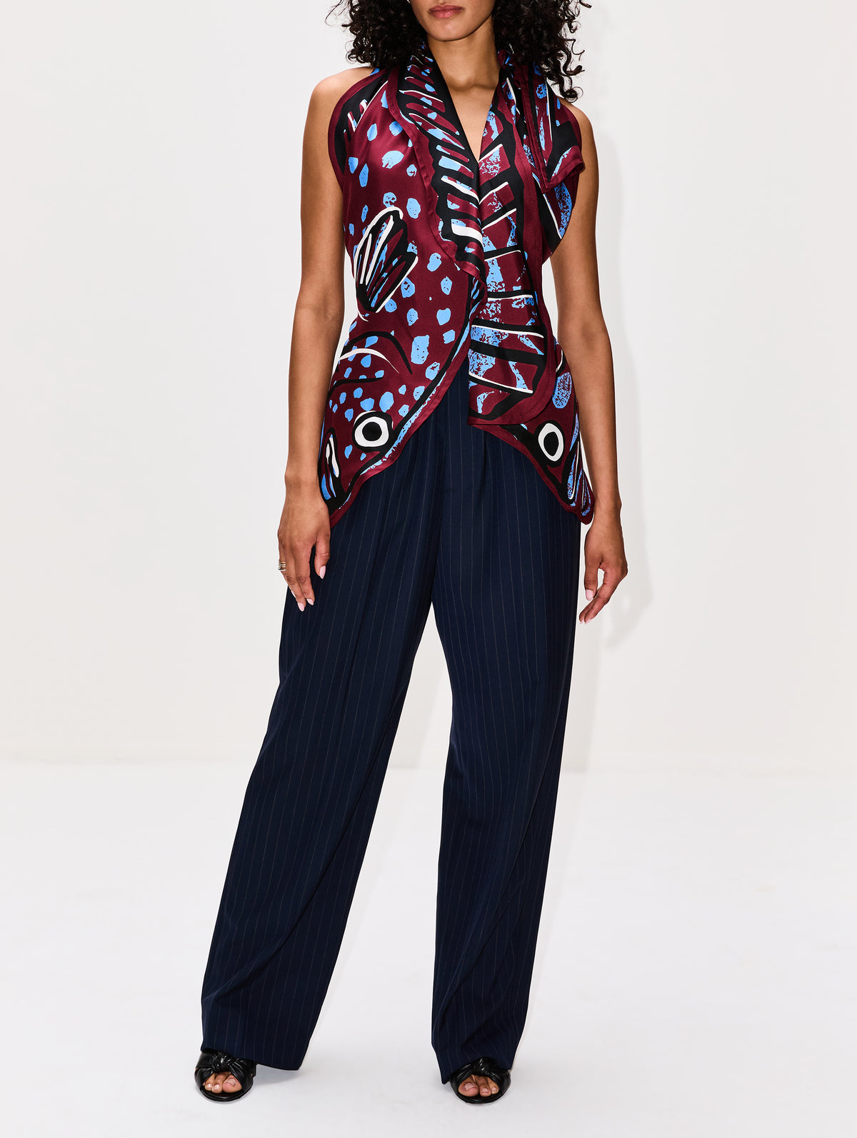 Fish Cut Top,BOTTEGA VENETA,BLACK CHERRY,Image 2