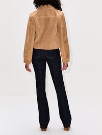 Suede Baby Trucker Jacket,RE/DONE,TOBACCO,Image 3