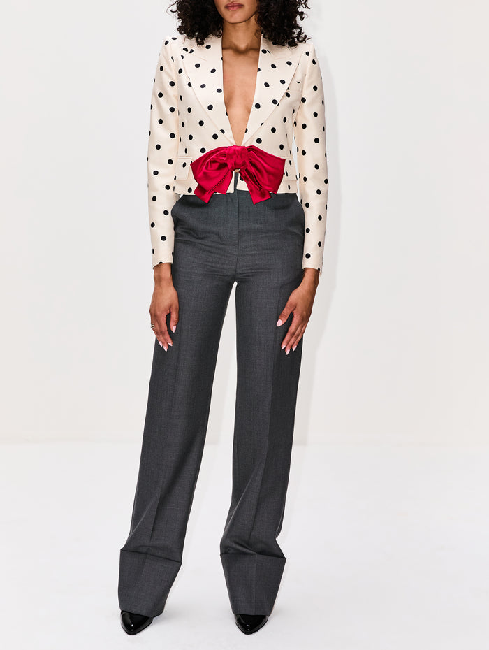 Polka Dot Jacket,VALENTINO GARAVANI,IVORY/BLACK,Image 1