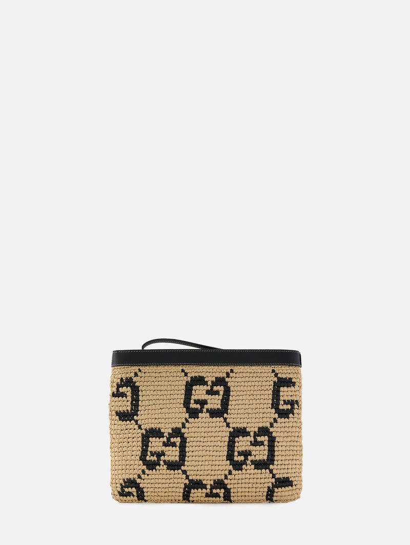 GG Raffia Pouch