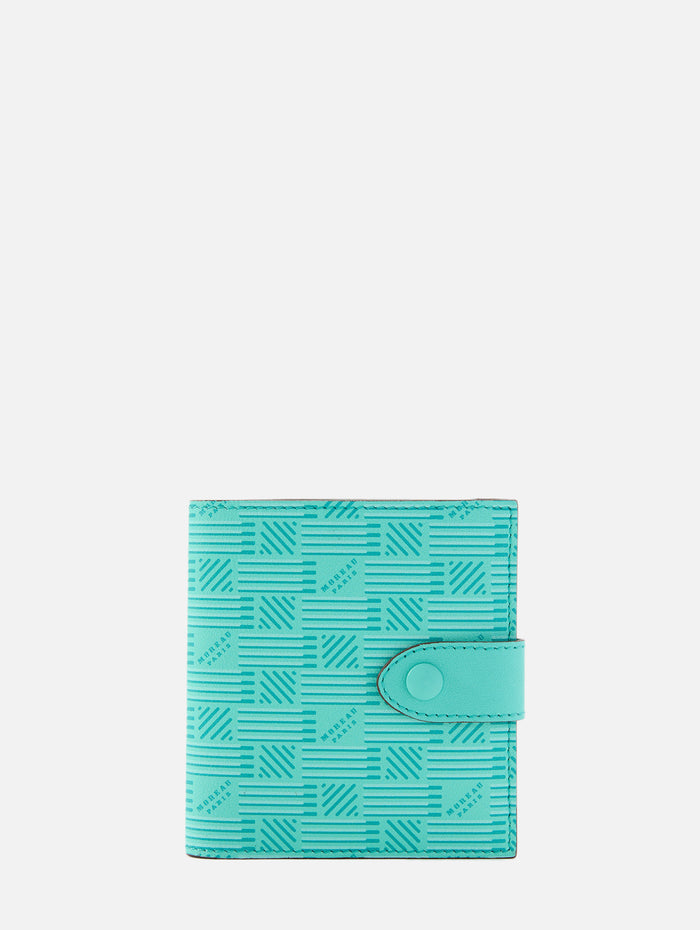 Flap Zip Wallet,MOREAU PARIS,TURQUOISE,Image 1