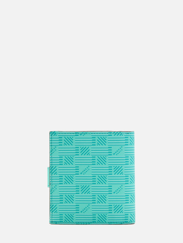 Flap Zip Wallet,MOREAU PARIS,TURQUOISE,Image 1