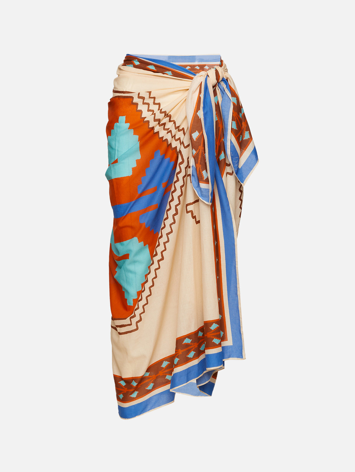 Ayahuasca Pareo,JOHANNA ORTIZ,ECRU/BLUE/ORANGE,Image 1