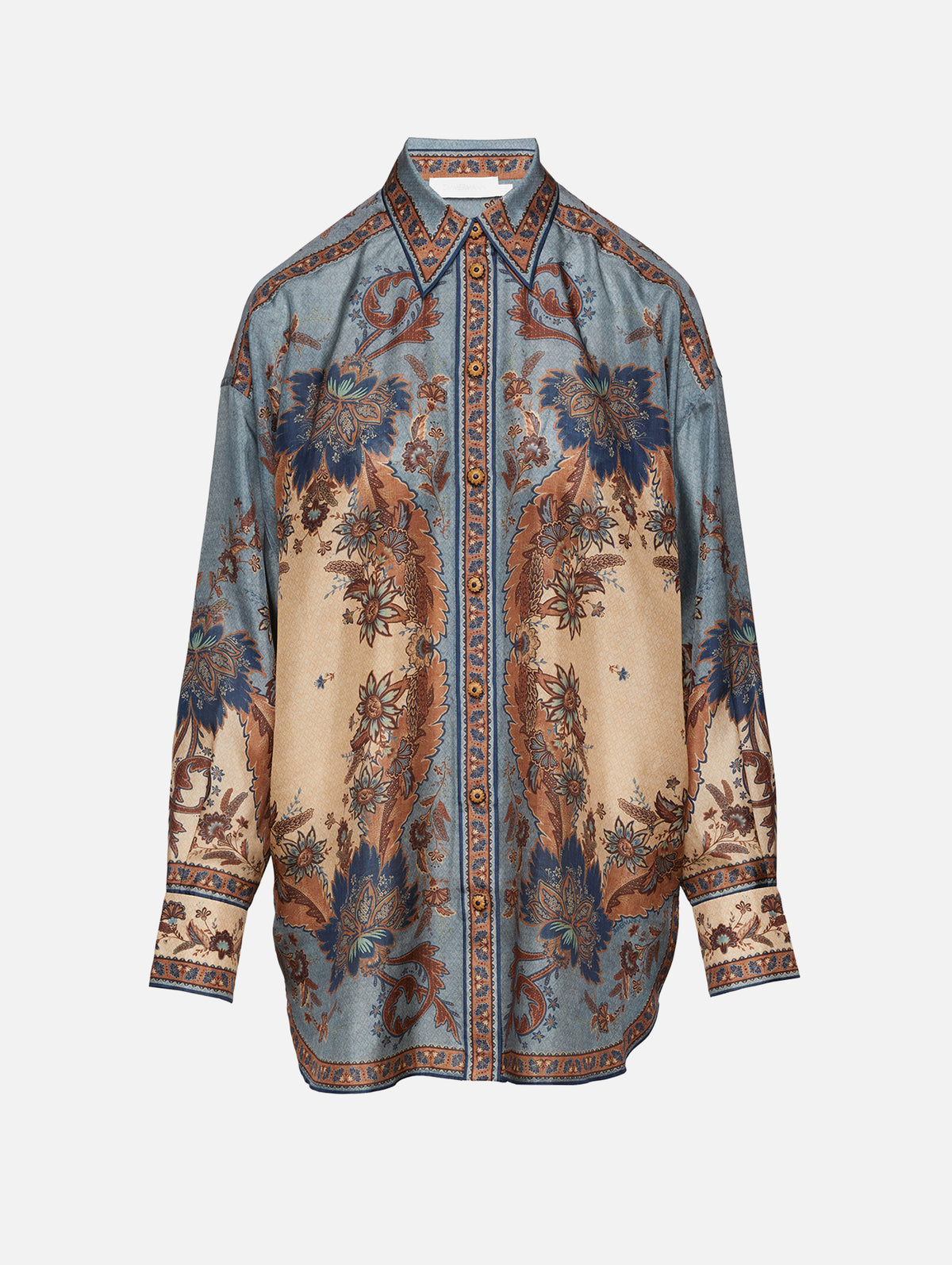 Ascension Shirt,ZIMMERMANN,BLUE/CREAM/INDIENNE FLORAL,Image 1