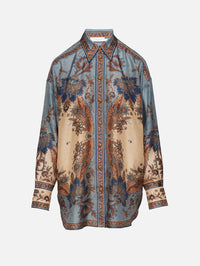 Ascension Shirt,ZIMMERMANN,BLUE/CREAM/INDIENNE FLORAL,Image 1